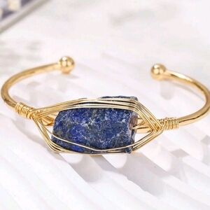 Lapis Lazuli Crystal inlaid bracelet